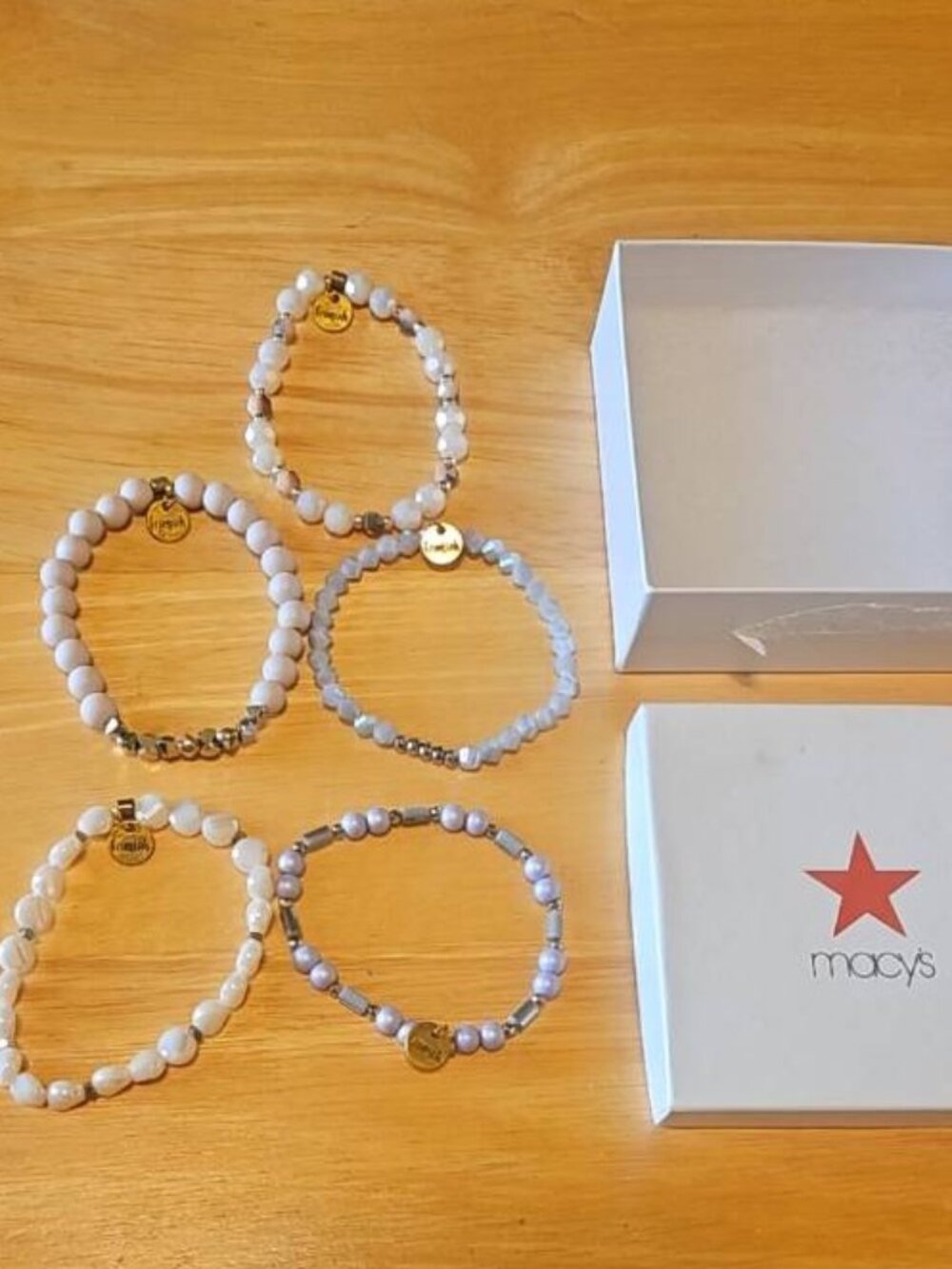 NWT Erimish Beaded Stretch Bracelet Stack (5 Pc Lot) w/ Macy's Gift Box